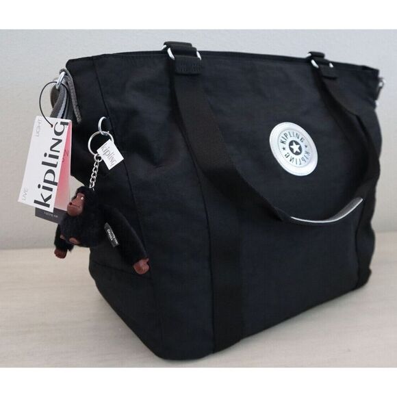 Kipling KIA3H3-3IV Women's Large Black Adara Crossbody Tote Bag - Picture 8 of 12